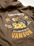 画像3: vanson(バンソン）／トムとジェリー コラボ フェイクスウェード 裏ボアボンディング  フルジップパーカー 刺繍 ワッペン TJV-2335 ブラウン (3)