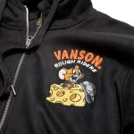 画像4: vanson(バンソン）／トムとジェリー コラボ フェイクスウェード 裏ボアボンディング  フルジップパーカー 刺繍 ワッペン TJV-2335 ブラック (4)