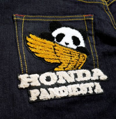 画像1: Honda / Pandiesta コラボ  サガラ刺繍 デニムパンツ  533512 インディゴ ワンウォッシュ