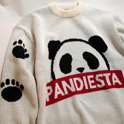 画像1: Pandiesta Japan （パンディエスタ)  [ PANDIESTAロゴ ]  ジャガード クルーニット 533201 オフホワイト