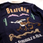 画像3: THE BRAVEMAN / LOONY TUNES コラボ  コヨーテ 長袖Tシャツ 刺繍 LTB-2401 ネイビー (3)
