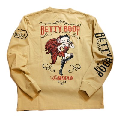 画像1: THE BRAVEMAN / BETTY BOOP コラボ   ベティー 刺繍 長袖Tシャツ BBB-2402