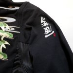 画像4: 参丸一 (サンマルイチ）[ 巌流島の戦い ]  切り替えパーカー 刺繍  SM-30616 ブラック (4)