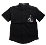画像2: 黒兎華 -Kurotoka-  [ てんびん座の黒兎 ] 総刺繡 半袖シャツ AL-759060 ブラック (2)