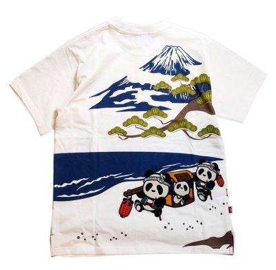 画像1: PANDIESTA JAPAN (パンディエスタ） [ 熊猫五十三次 ] Tシャツ プリント  刺繍  554859