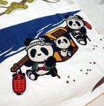 画像7: PANDIESTA JAPAN (パンディエスタ） [ 熊猫五十三次 ] Tシャツ プリント  刺繍  554859 (7)