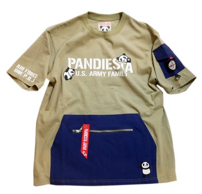 画像1: PANDIESTA JAPAN (パンディエスタ） [ ARMYポケットTシャツ ]  プリント 刺繍  554950
