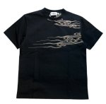 画像2: 絡繰魂   龍彫り 刺繍   Tシャツ 242124 ブラック (2)