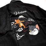 画像3: vanson / トムとジェリー  刺繍  ボーリングシャツ  TJV-2425 ブラック (3)