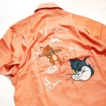画像3: vanson / トムとジェリー  刺繍  ボーリングシャツ  TJV-2425 ピンク (3)