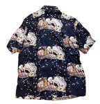 画像2:  HOUSTON (ヒューストン） ALOHA SHIRT 歌川国芳( 相馬の古内裏)  MADE IN JAPAN  41076  ネイビー  (2)