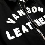 画像6: vanson （バンソン）50周年 ジップアップ 半袖シャツ  レザーパッチ   NVSS- 2403 ブラック (6)