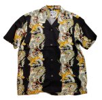 画像1:  HOUSTON (ヒューストン） ALOHA SHIRT ( 龍虎  )  41107 ブラック (1)