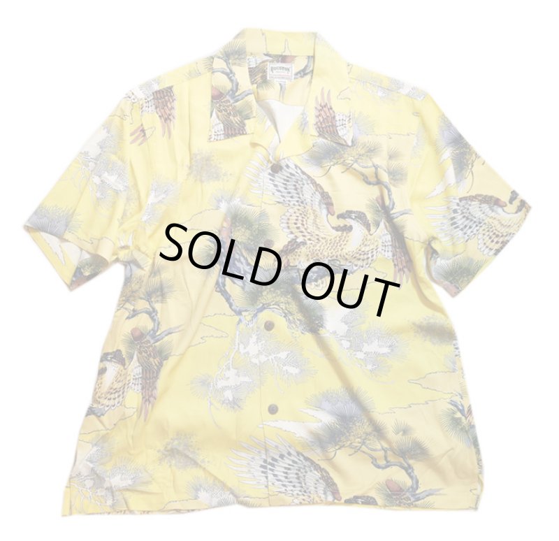 画像1:  HOUSTON (ヒューストン） ALOHA SHIRT ( 鷹  )  41108 イエロー (1)