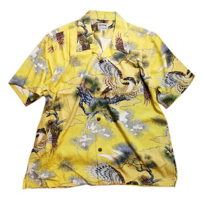 画像2:  HOUSTON (ヒューストン） ALOHA SHIRT ( 鷹  )  41108 ブラック