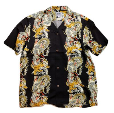 画像2:  HOUSTON (ヒューストン） ALOHA SHIRT ( 龍虎  )  41107 オリーブ