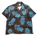 画像1:  HOUSTON (ヒューストン） ALOHA SHIRT [ パイナップル  ]  41101 ブラウン (1)