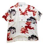 画像1:  HOUSTON (ヒューストン） ALOHA SHIRT ( 唐獅子牡丹  )  41110 ホワイト (1)