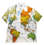 画像1:  HOUSTON (ヒューストン） ALOHA SHIRT [ MAP  ]  41104 ホワイトカラープリント (1)