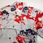 画像3:  HOUSTON (ヒューストン） ALOHA SHIRT ( 唐獅子牡丹  )  41110 グレー (3)