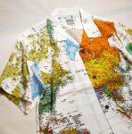 画像3:  HOUSTON (ヒューストン） ALOHA SHIRT [ MAP  ]  41104 ホワイトカラープリント (3)