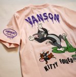 画像3: vanson  (バンソン） tom&jerry コラボ 刺繍  Tシャツ  TJV-2427 ピンク (3)