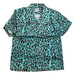 画像1:  HOUSTON (ヒューストン） ALOHA SHIRT [ LEOPARD ]  41103 ミント (1)