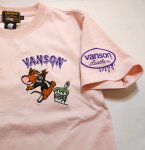 画像4: vanson  (バンソン） tom&jerry コラボ 刺繍  Tシャツ  TJV-2427 ピンク (4)