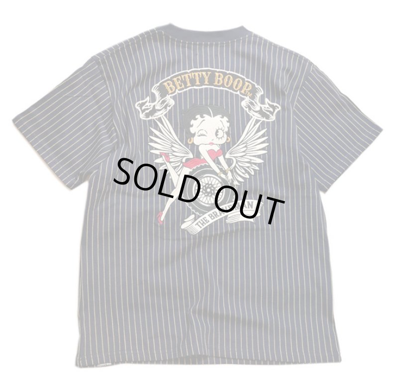 画像1: THE BRAVEMAN / Bettyboop コラボ  刺繍  プリント Tシャツ  BBB-2435 ウォバッシュ (1)