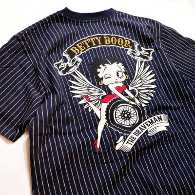 画像1: THE BRAVEMAN / Bettyboop コラボ  刺繍  プリント Tシャツ  BBB-2435 ウォバッシュ