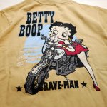 画像3: THE BRAVEMAN / Bettyboop コラボ  刺繍  プリント Tシャツ  BBB-2438 サンドベージュ (3)