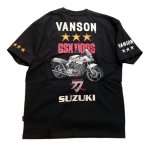 画像1: vanson  (バンソン）SUZUKIコラボ  [ GSX100R 刀 ] Tシャツ SUV-2402 ブラック (1)