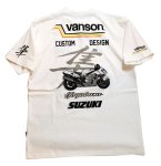 画像1: vanson  (バンソン）SUZUKIコラボ  [ 隼 ] Tシャツ SUV-2403 ホワイト (1)