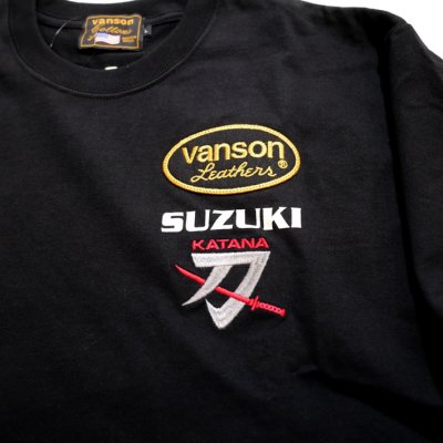 画像2: vanson  (バンソン）SUZUKIコラボ  [ GSX100R 刀 ] Tシャツ SUV-2402 ブラック