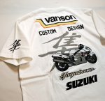 画像3: vanson  (バンソン）SUZUKIコラボ  [ 隼 ] Tシャツ SUV-2403 ホワイト (3)