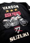 画像5: vanson  (バンソン）SUZUKIコラボ  [ GSX100R 刀 ] Tシャツ SUV-2402 ブラック (5)