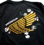 画像7: Honda / Pandiesta コラボ   WINGサガラ刺繍  Tシャツ 554505 ブラック (7)