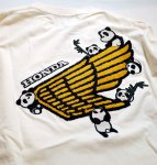 画像5: Honda / Pandiesta コラボ   WINGサガラ刺繍  Tシャツ 554505 アイボリー (5)