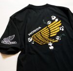 画像3: Honda / Pandiesta コラボ   WINGサガラ刺繍  Tシャツ 554505 ブラック (3)