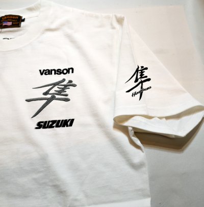 画像2: vanson  (バンソン）SUZUKIコラボ  [ 隼 ] Tシャツ SUV-2403 ホワイト