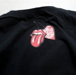 画像4: ローリングストーンズ / JACKROSE コラボ  [ CHERRY&TONGUE ] ビックシルエットTシャツ 554566 サガラ刺繍 ブラック (4)