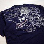 画像3: 花旅楽団  [ 雲龍 ] 総刺繍  スカTシャツ  ST-401  ネイビー (3)