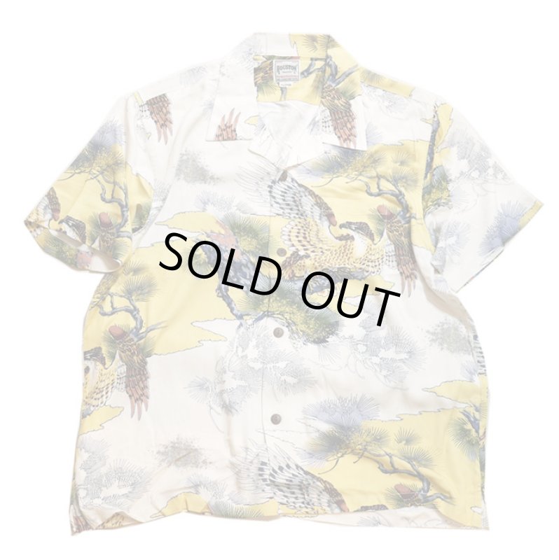 画像1:  HOUSTON (ヒューストン） ALOHA SHIRT ( 鷹  )  41108 ホワイト (1)