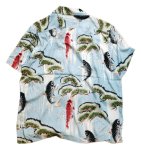 画像2:  HOUSTON (ヒューストン） ALOHA SHIRT ( 鯉  )  41109  サックス (2)