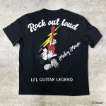 画像1: FLAGSTAFF(フラッグスタッフ) / ミッキーマウスコラボ  「ROCK OUT LOUD」刺繍 半袖Tシャツ  442500 ブラック (1)