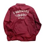 画像2: vanson （バンソン）コーチジャケット（ナイロン） NVSL-2207 ワイン (2)