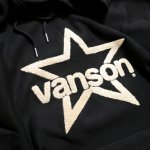 画像3:  VANSON (バンソン）ワンスター 刺繍 プルオーバーパーカー (裏毛） NVSZ-2410  ブラック (3)