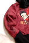 画像5: THE BRAVEMAN / BETTY BOOP コラボ 起毛プレーティング(フェイクスウェード） フルジップパーカー 刺繍 ワッペン BBB-2459 ワイン (5)