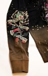 画像5: ED HARDY ブリーチ加工 刺繍 長袖Tシャツ EDH-2402 (5)