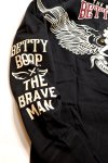 画像5: THE BRAVEMAN / BETTY BOOP コラボ   ベティー 刺繍 長袖Tシャツ BBB-2443 ブラック (5)